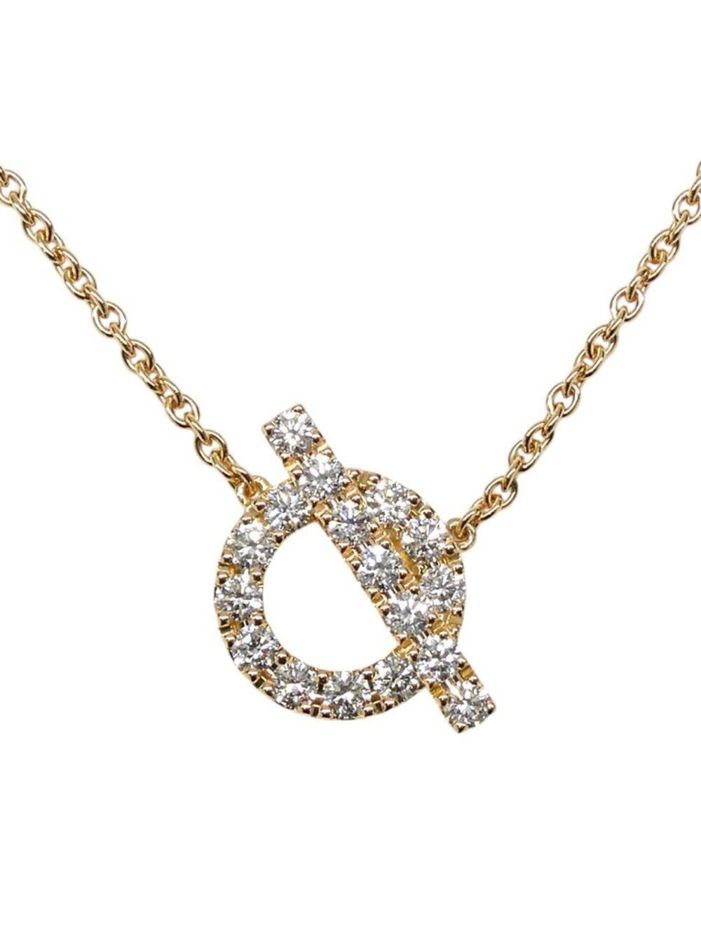 Hermes Necklace Finesse Diamond Pink Gold Pave